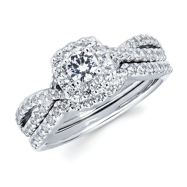 14k White Gold Bridal Set