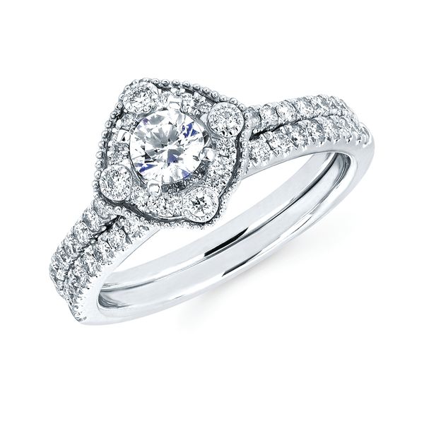 14k White Gold Bridal Set