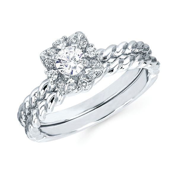 14k White Gold Bridal Set