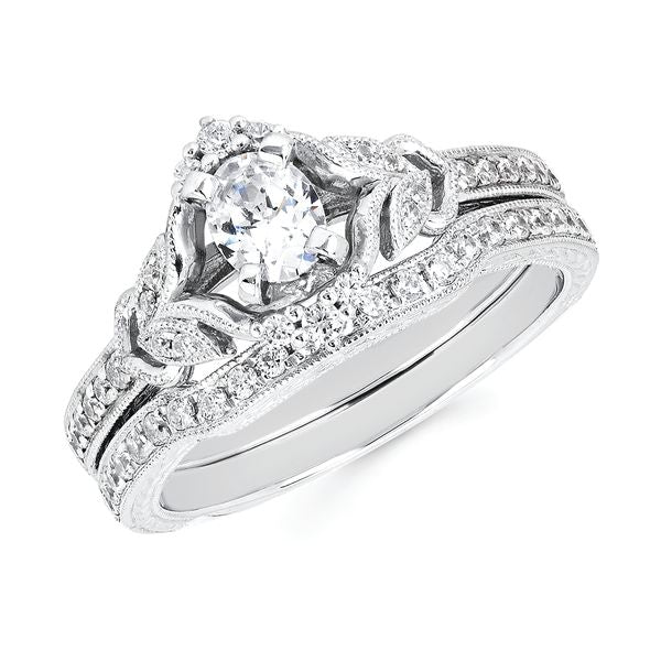 14k White Gold Bridal Set