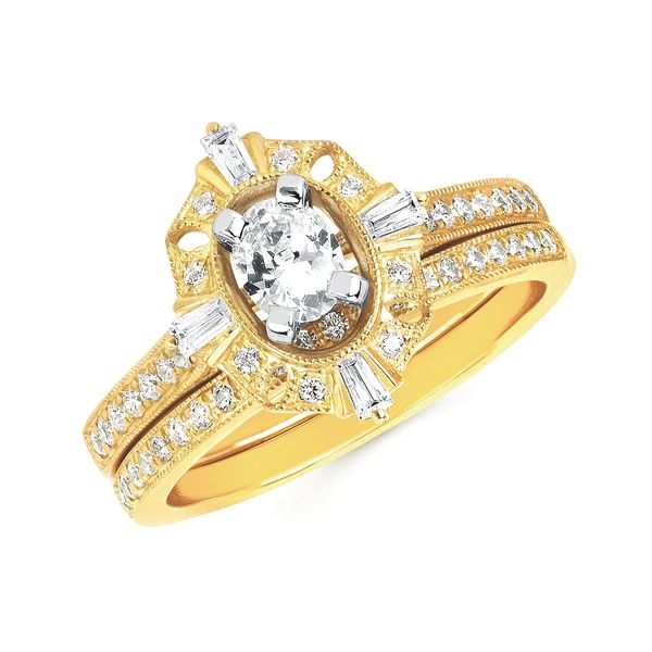 14k Yellow Gold Bridal Set