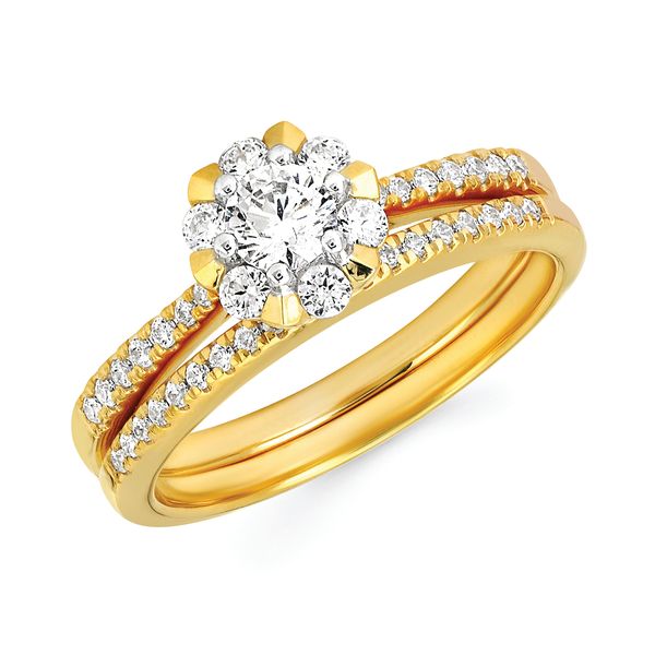 14k Yellow Gold Bridal Set
