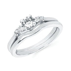 14k White Gold Bridal Set
