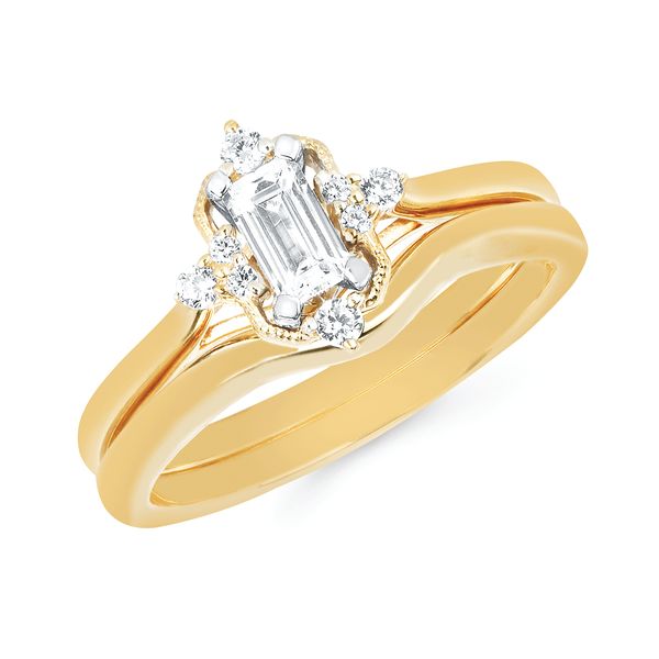 14k Yellow Gold Bridal Set