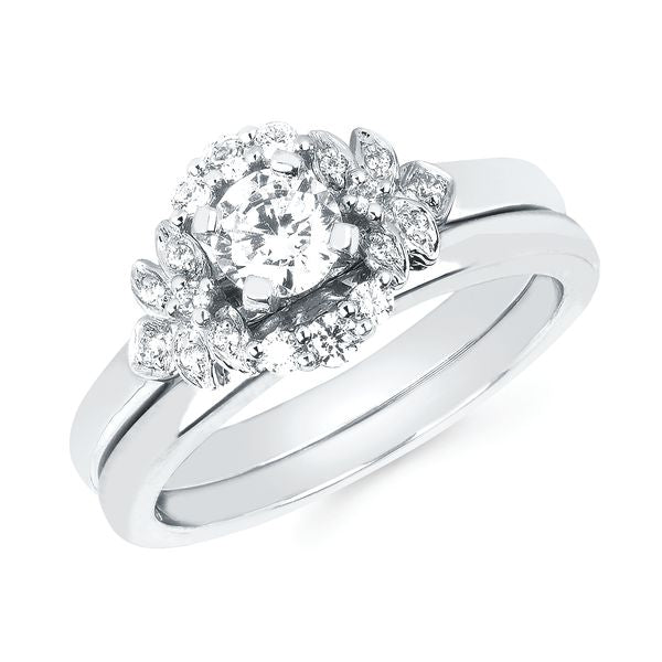 14k White Gold Bridal Set