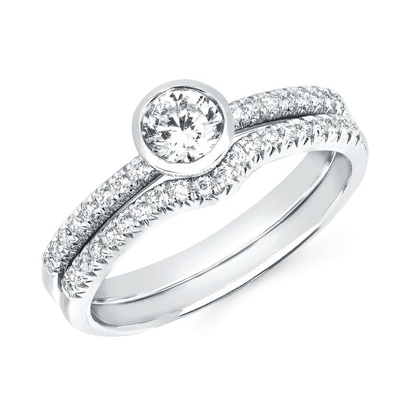 14k White Gold Bridal Set