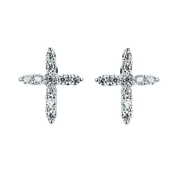 14k White Gold Diamond Earrings
