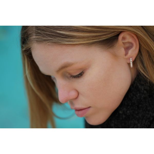 14k White Gold Hoop Earrings - Image 2