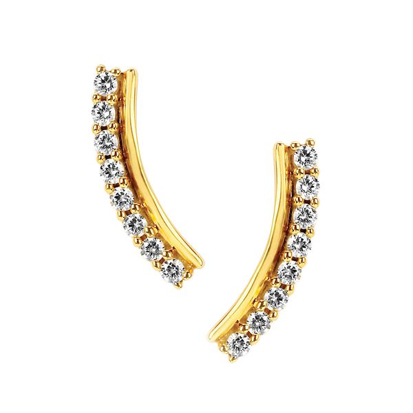 10k Yellow Gold Diamond Earrings