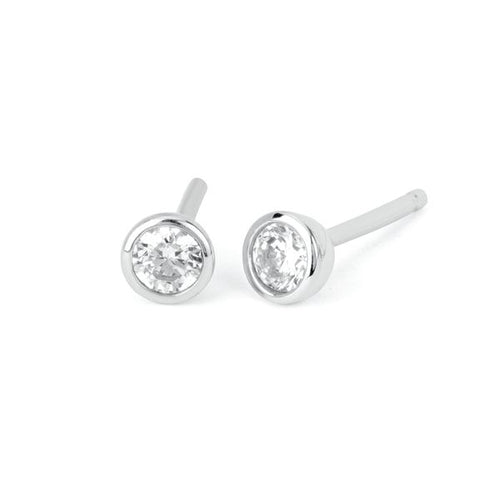 10k White Gold Gemstone Earrings
