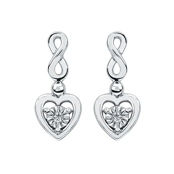 Sterling Silver Diamond Earrings