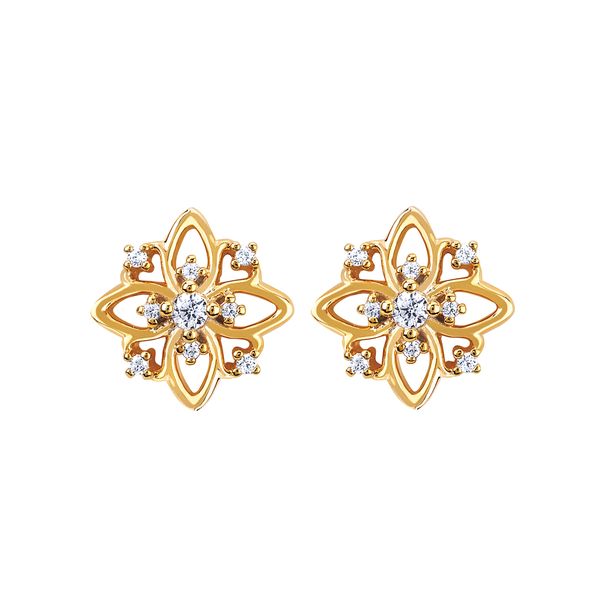 14k Yellow Gold Diamond Earrings