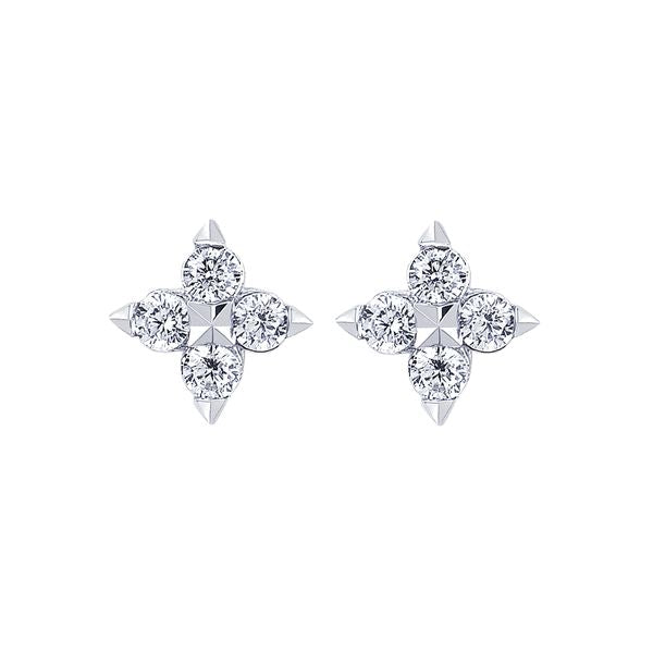 14k White Gold Diamond Earrings