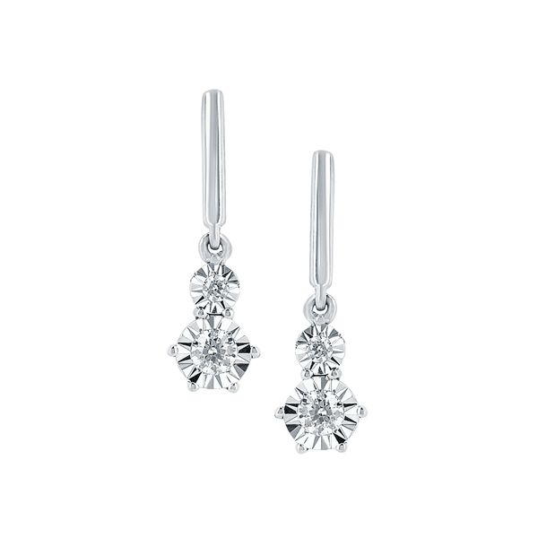 14k White Gold Diamond Earrings
