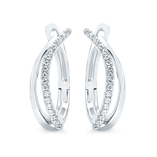 14k White Gold Diamond Earrings