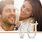 14k White Gold Diamond Earrings - Image 2