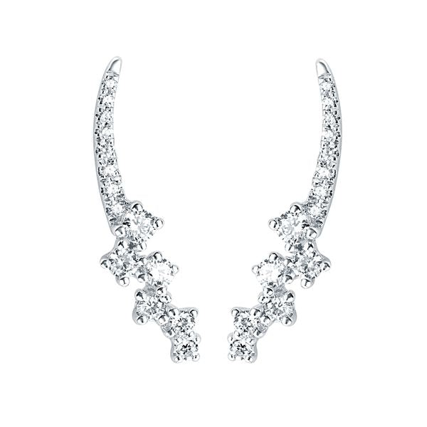 14k White Gold Diamond Earrings
