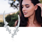14k White Gold Diamond Earrings - Image 2