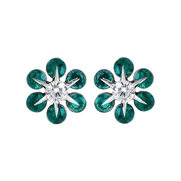 14k White Gold Gemstone Earrings