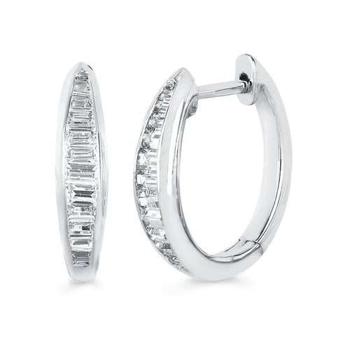 10k White Gold Hoop Earrings