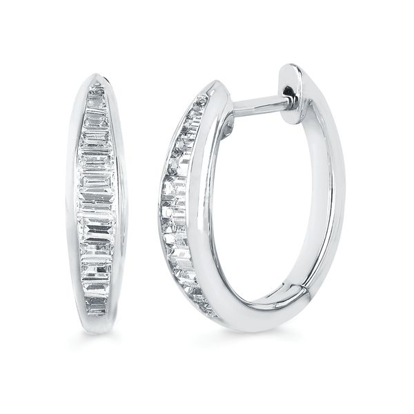 10k White Gold Hoop Earrings