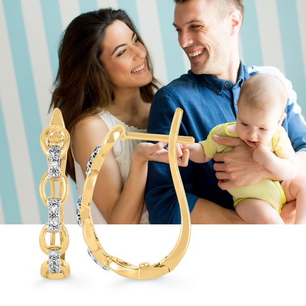 14k Yellow Gold Hoop Earrings - Image 2