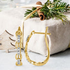 14k Yellow Gold Hoop Earrings - Image 3