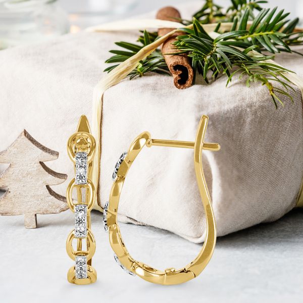 14k Yellow Gold Hoop Earrings - Image 3