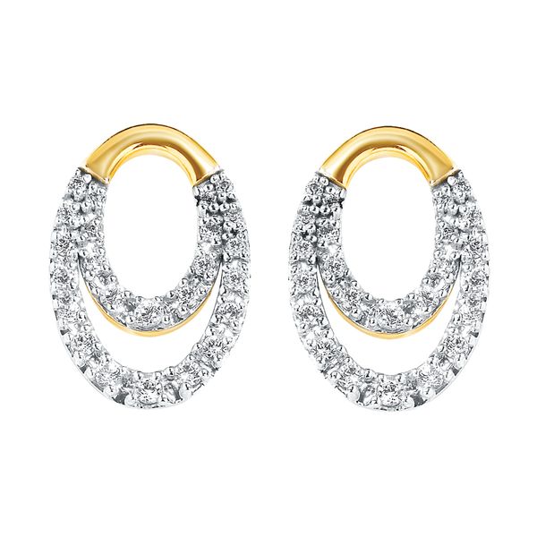 14k Yellow Gold Diamond Earrings