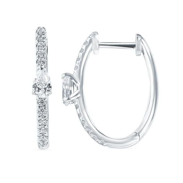 14k White Gold Hoop Earrings