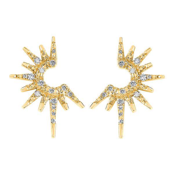 14k Yellow Gold Diamond Earrings