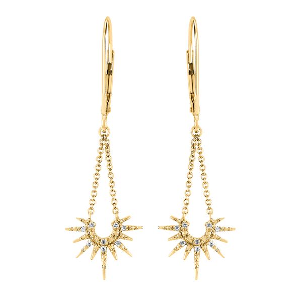 14k Yellow Gold Diamond Earrings