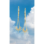 14k Yellow Gold Diamond Earrings - Image 2