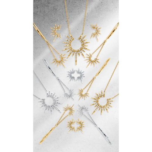 10k Yellow Gold Diamond Earrings - Image 2