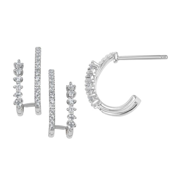 10k White Gold Hoop Earrings