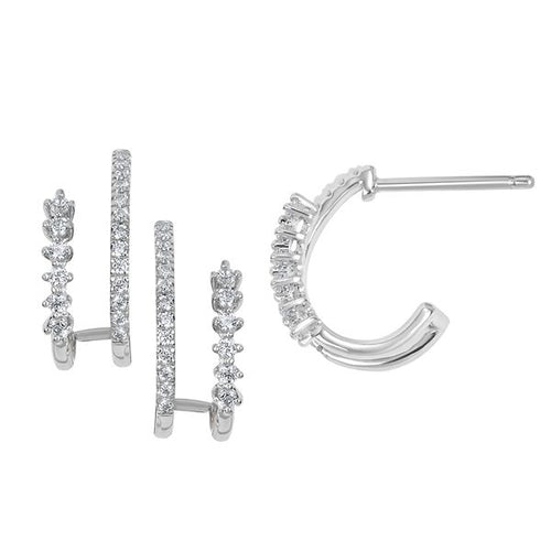 10k White Gold Hoop Earrings