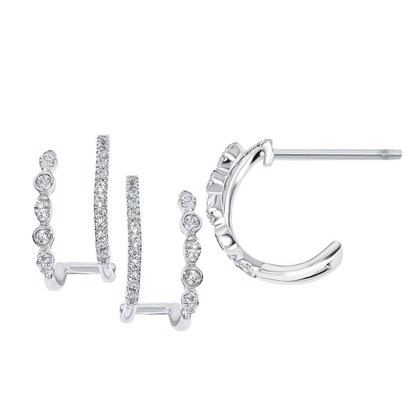 10k White Gold Hoop Earrings