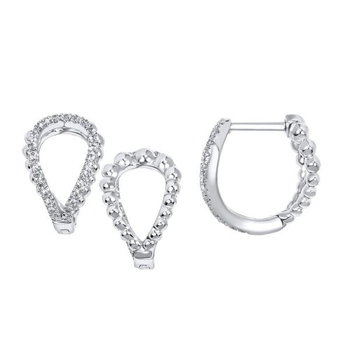 10k White Gold Hoop Earrings