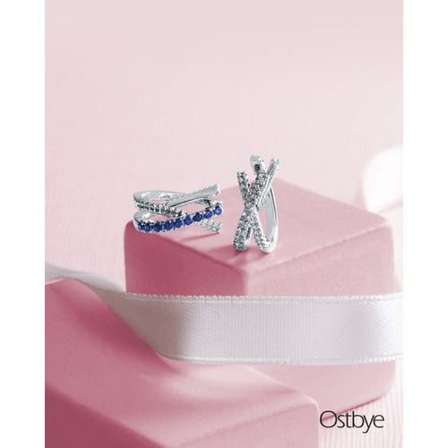 10k White Gold Hoop Earrings - Image 2