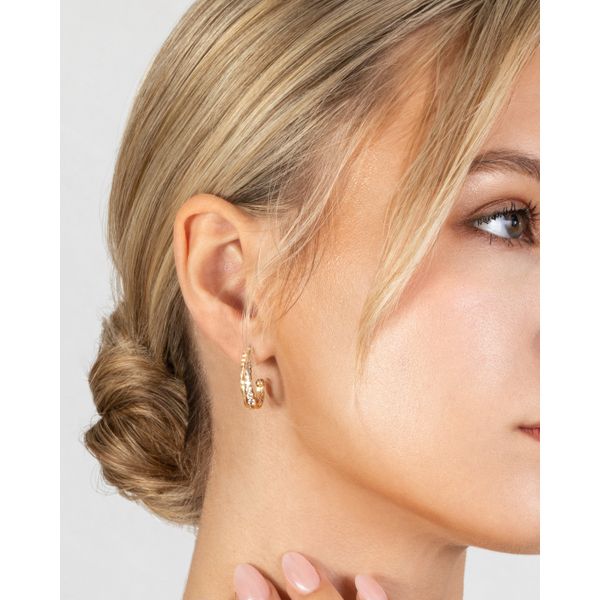 10k Yellow Gold Hoop Earrings - Image 3