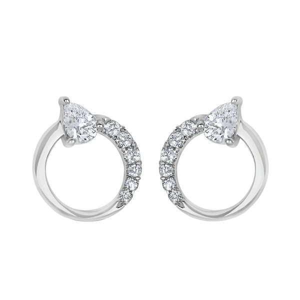 14k White Gold Diamond Earrings