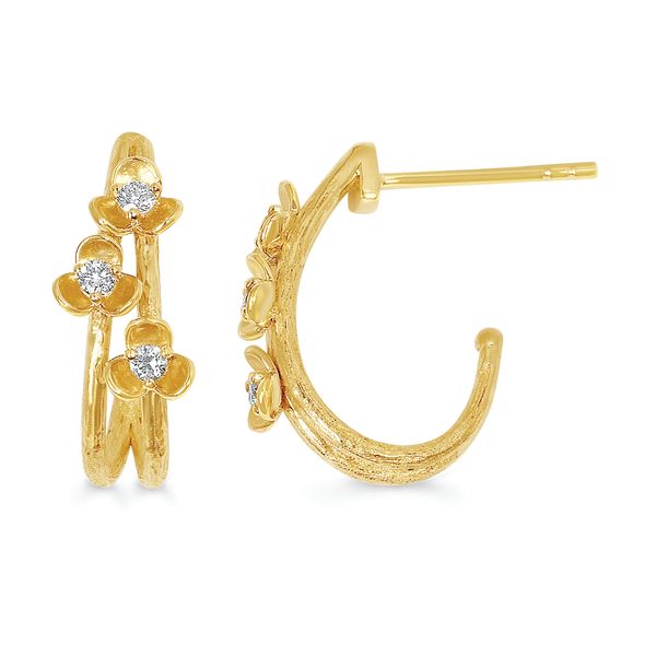 14k Yellow Gold Hoop Earrings - Image 2
