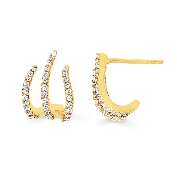 14k Yellow Gold Diamond Earrings