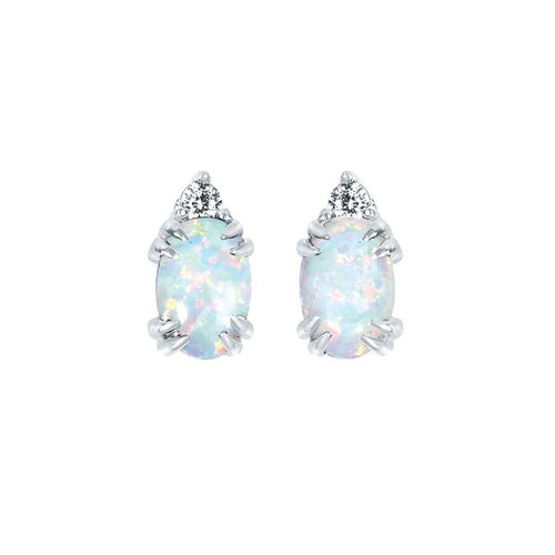 10k White Gold Gemstone Earrings
