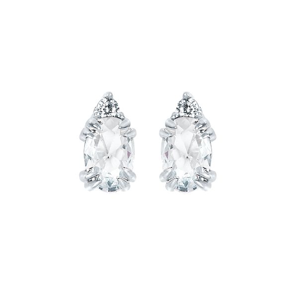 10k White Gold Gemstone Earrings