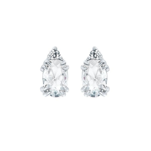 10k White Gold Gemstone Earrings