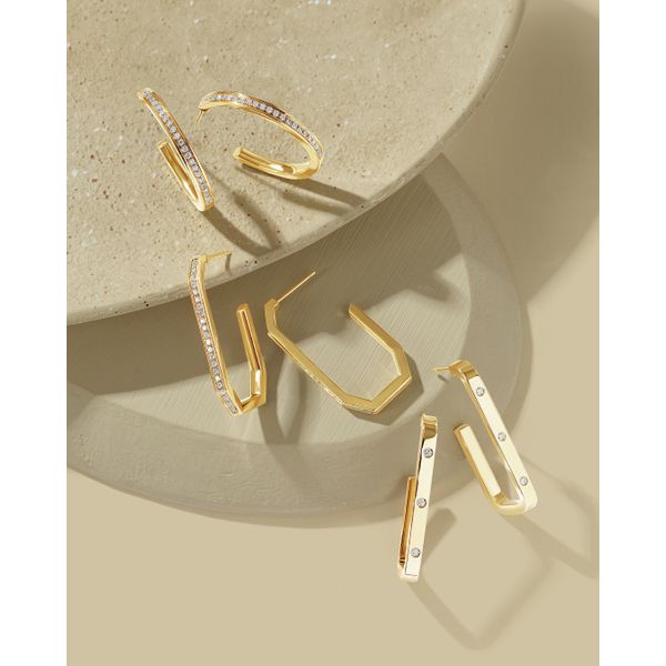 14k Yellow Gold Hoop Earrings - Image 2