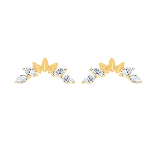 14k Yellow Gold Diamond Earrings
