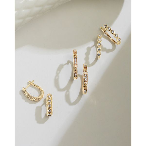 14k Yellow Gold Hoop Earrings - Image 2