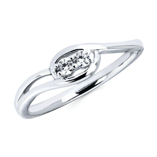 10k White Gold Diamond Fashion Ring